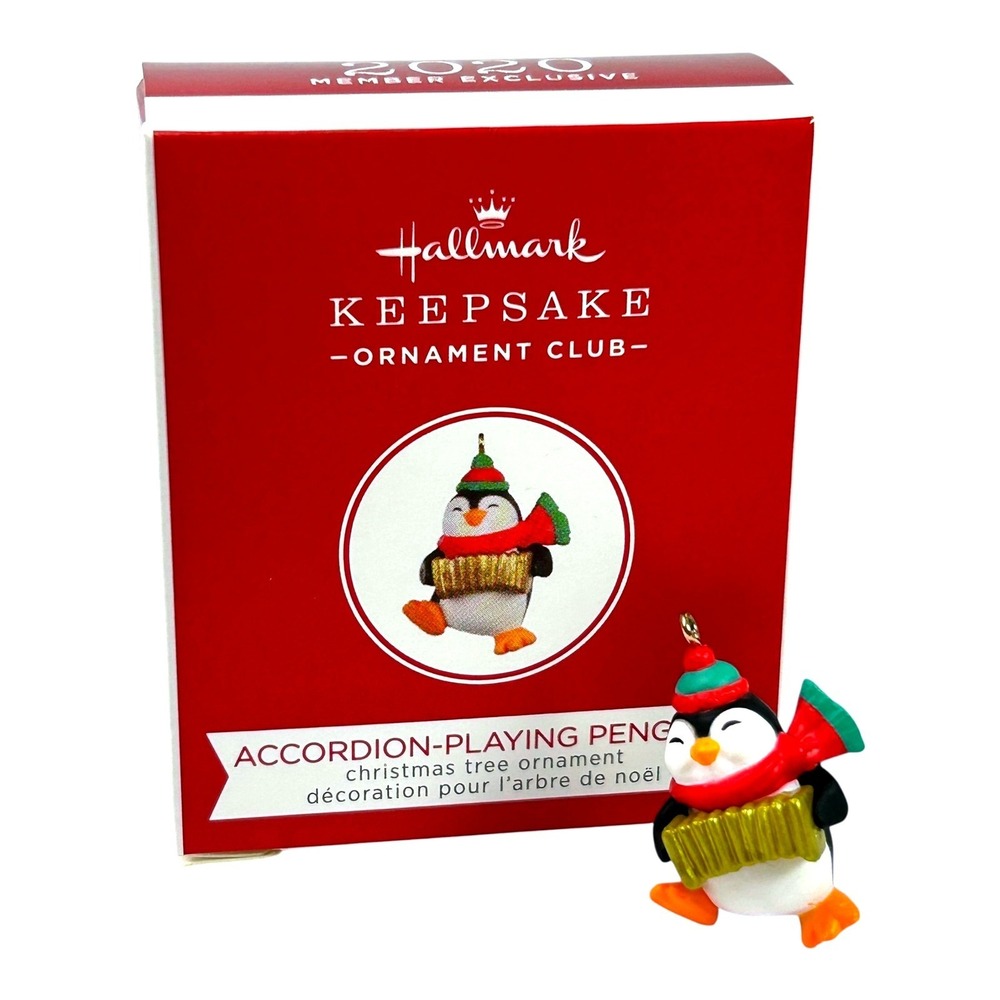 Hallmark ACCORDION-PLAYING PENGUIN Mini Keepsake Ornament Club Exclusive 2020‎